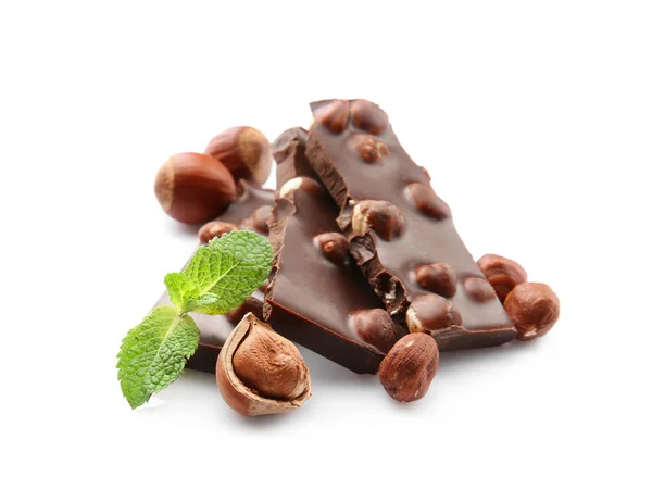 Piese de ciocolată rupte — Fotografie, imagine de stoc