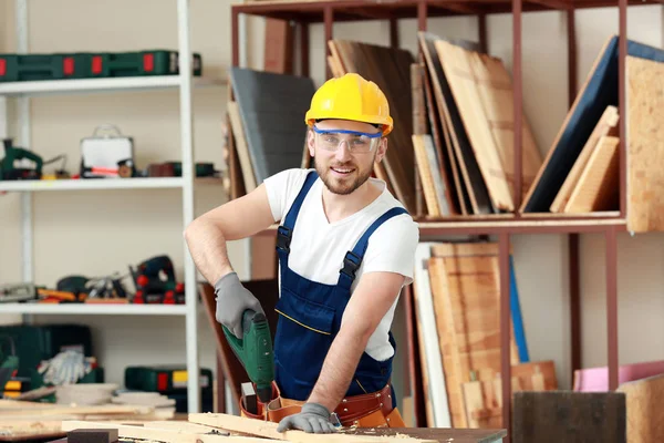 Handsome young carpenter — Stock Photo, Image