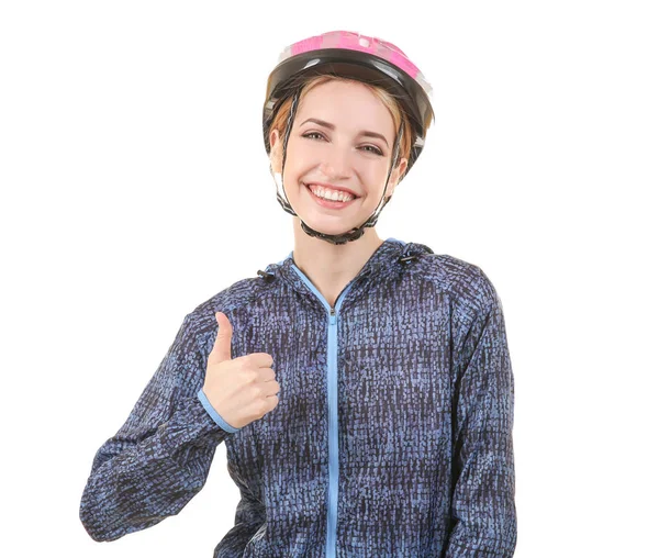 Güzel genç bisiklet binici — Stok fotoğraf