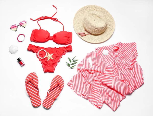 Bikini y accesorios de playa — Foto de Stock