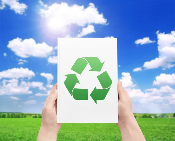 Symbol of recycling and landscape — Stock Photo, Image