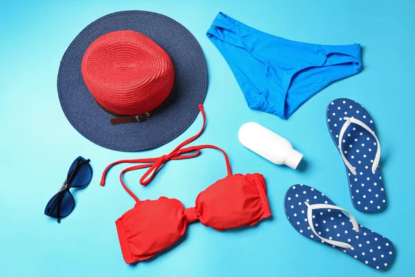 Bikini e accessori da spiaggia — Foto Stock