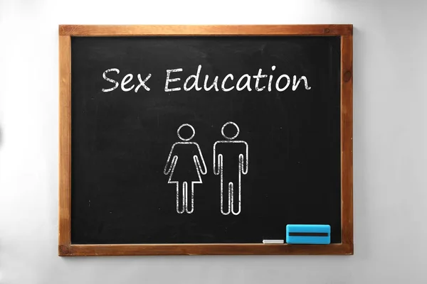 Sex education text on chalkboard — Stock Photo, Image