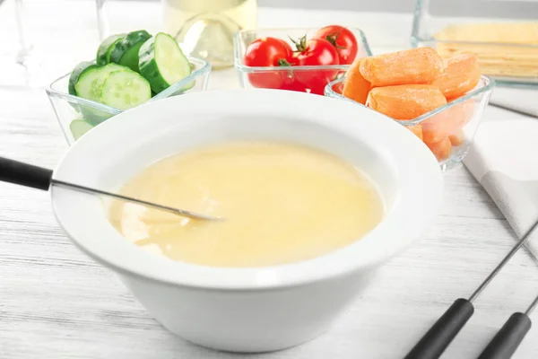 Delicious cheese fondue