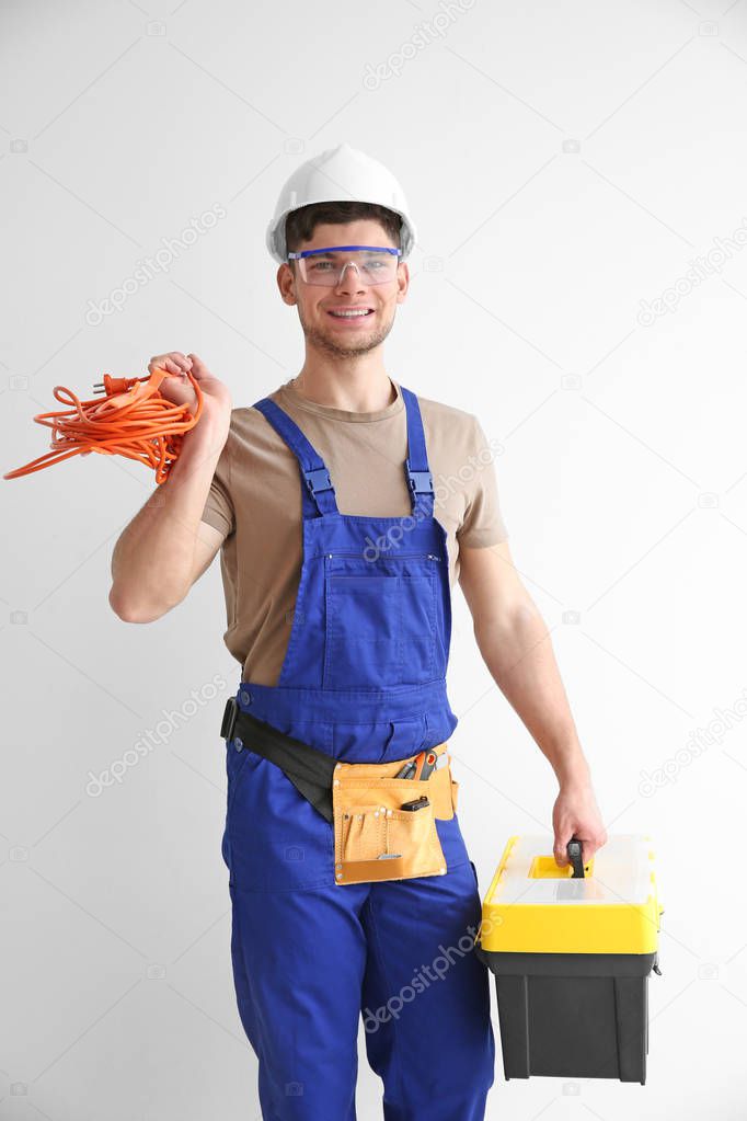 electrician with bunch of wires