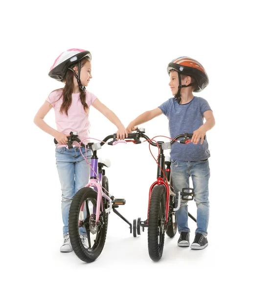 Little children with bicycles — Stock Photo, Image