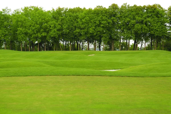 Paisagem com grande campo de golfe no dia de verão — Fotografia de Stock