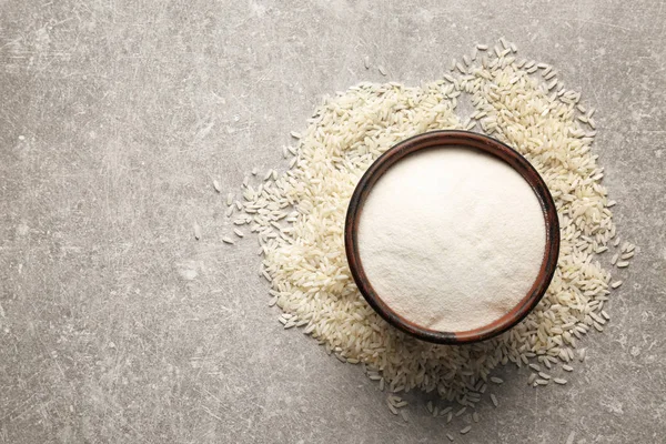 Bowl with rice flour — Stock Photo, Image