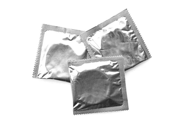 Pilha de preservativos embrulhados — Fotografia de Stock
