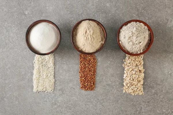 Different types of flour — Stock Photo, Image