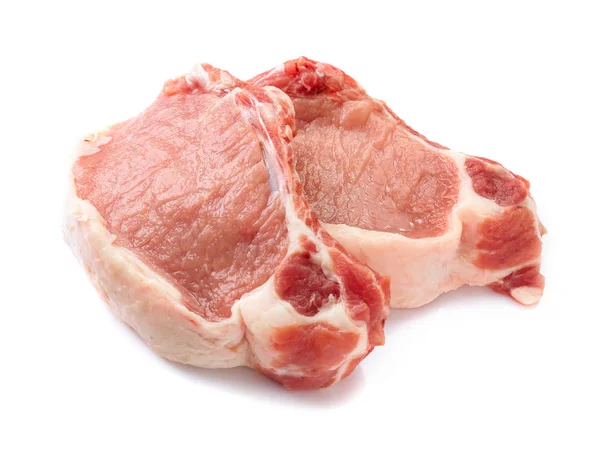 Rohe Steaks isoliert auf weiß — Stockfoto