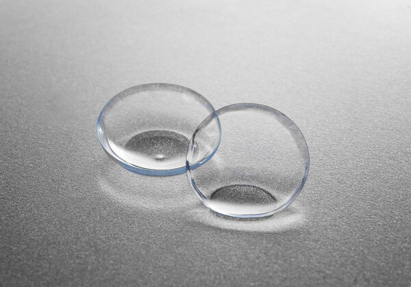 Contact lenses on gray 