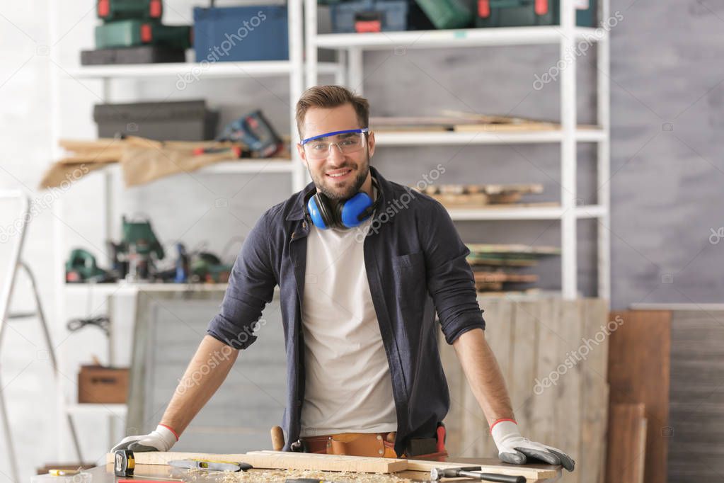 carpenter standing in workshop