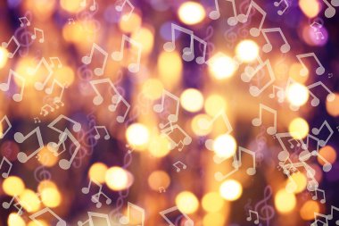 Müzik notlar bulanık ışıkları 