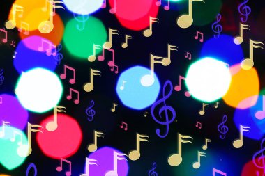 Müzik notlar bulanık ışıkları 