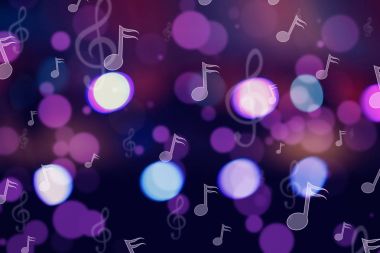 Müzik notlar bulanık ışıkları 