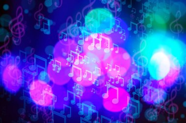 Müzik notlar bulanık ışıkları 