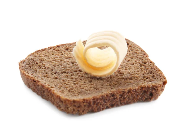 Rebanada de pan con mantequilla — Foto de Stock