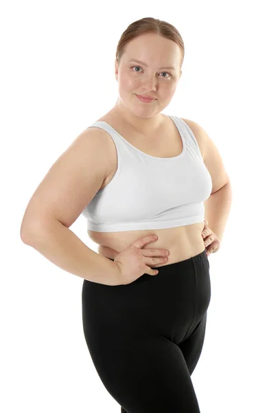 Mujer joven con sobrepeso — Foto de Stock