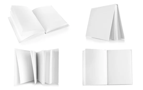 Blank brochures on white — Stock Photo, Image