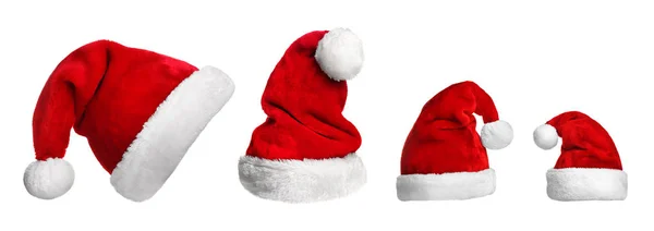 Санта-капелюхи для сім'ї — стокове фото