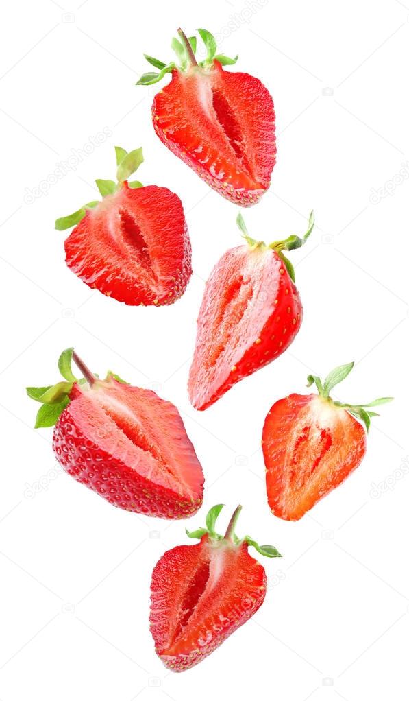 Set of delicious strawberries