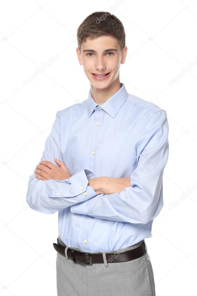 Teenager wearing formal clothes 