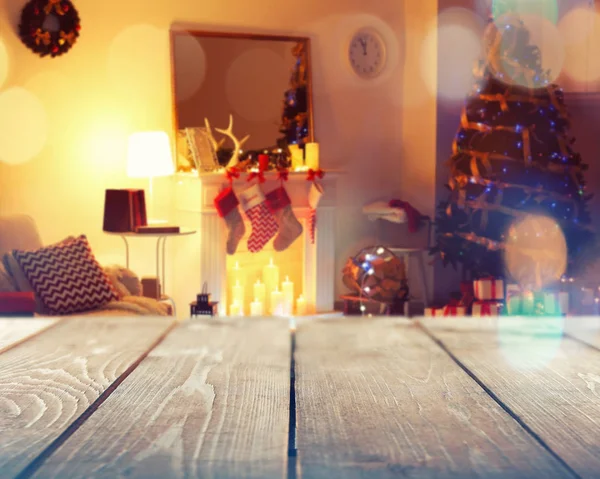 Quarto decorado para o Natal — Fotografia de Stock