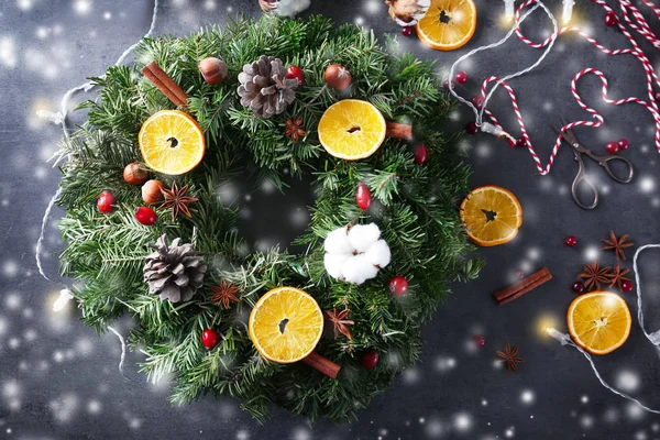 Beautiful Christmas wreath — Stock Photo, Image