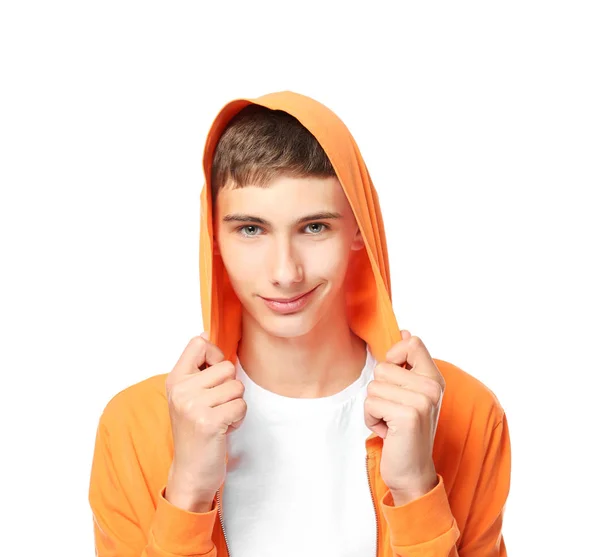 Teenager im hellen Kapuzenpulli — Stockfoto