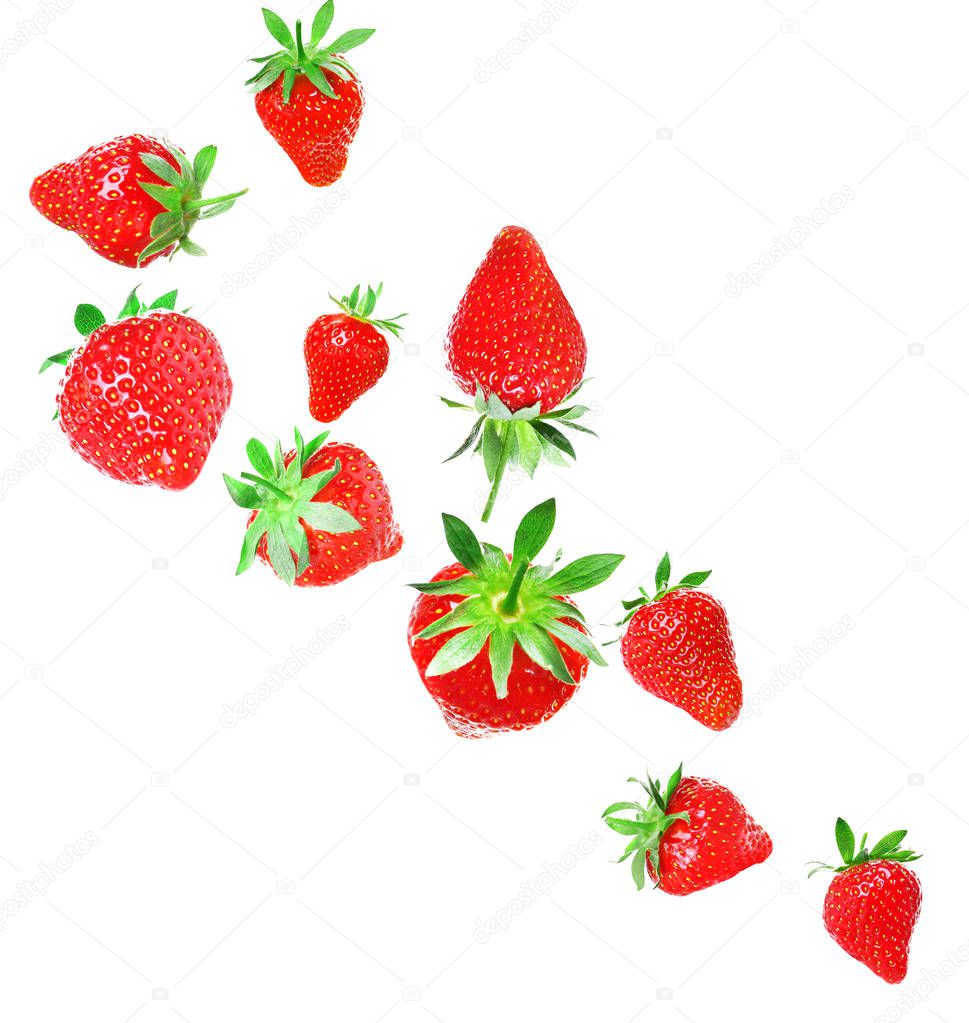 Set of delicious strawberries