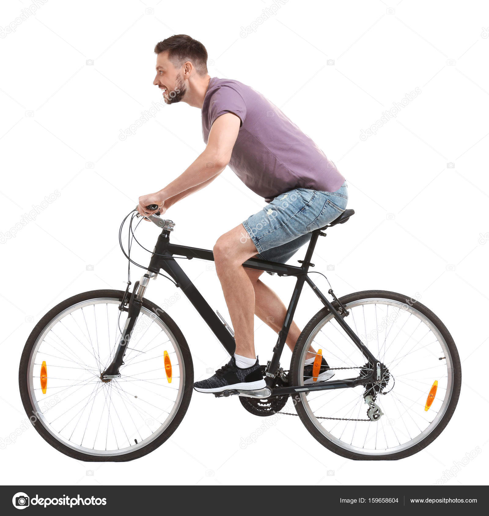 Man With Cycle - Depositphotos 159658604 Stock Photo HanDsome Young Man RiDing Bicycle