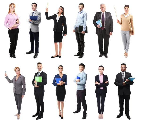 Collage of teachers on white background — Stock Photo, Image