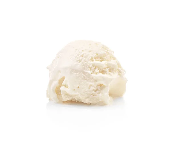 Scoop of vanilla ice cream on white background — Stock Photo, Image