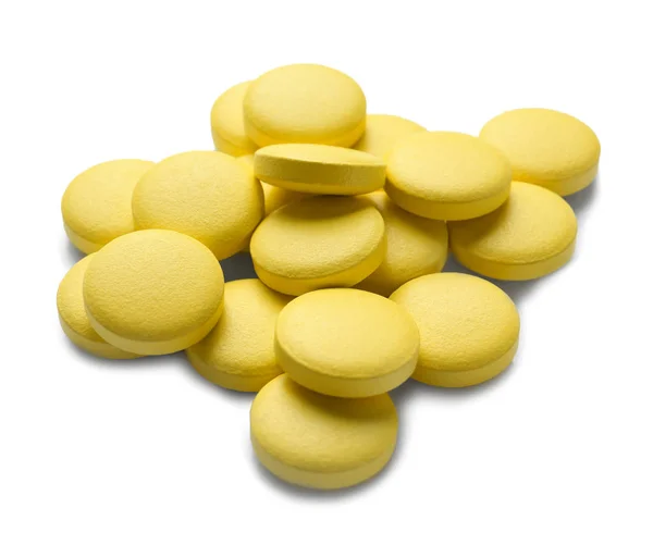 Pile of yellow pills — Stock Photo, Image