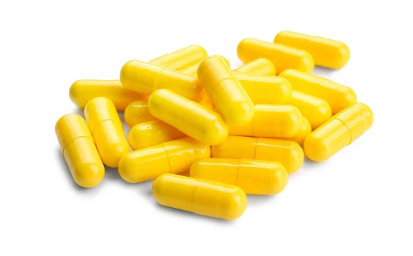 Куча желтых таблеток — стоковое фото