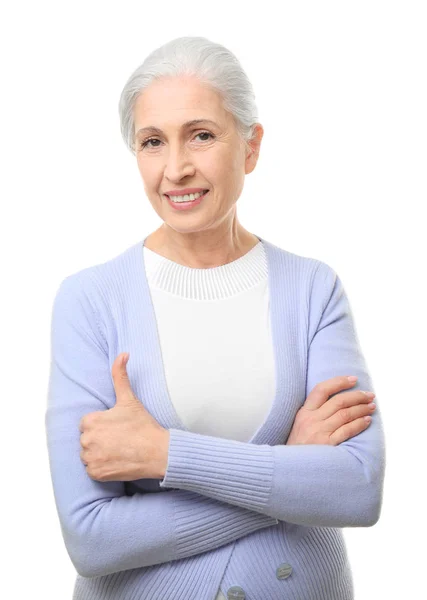 Beautiful elegant elderly woman — Stock Photo, Image