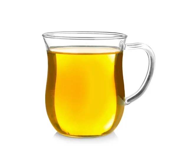 Glass cup of cooking oil — Stock Photo, Image
