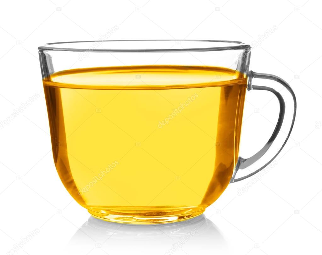 Glass cup of cooking oil 