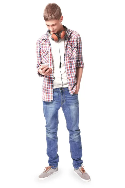 Teenager with mobile phone — Stock Photo, Image