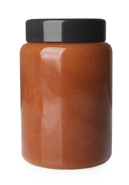 Jar with peanut butter — Stock Photo, Image