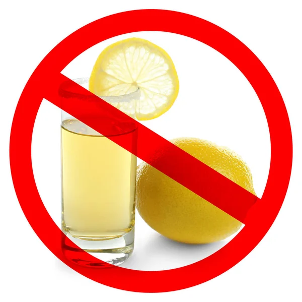 Alkol içki dur işareti ile 