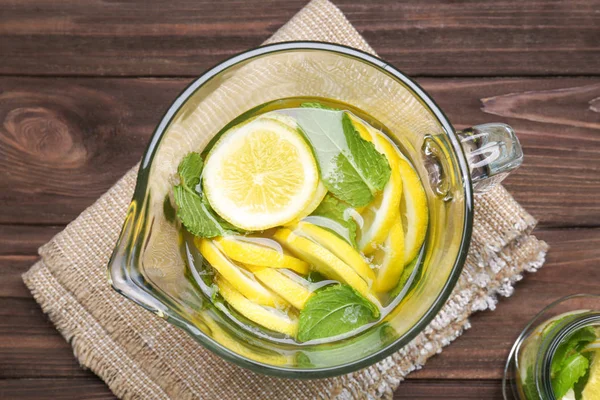 Jug of fresh lemonade — Stock Photo, Image