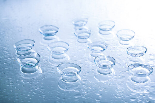 Contact lenses and drops of water