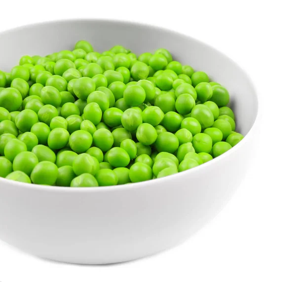 Bowl with fresh green peas — Stock Photo, Image