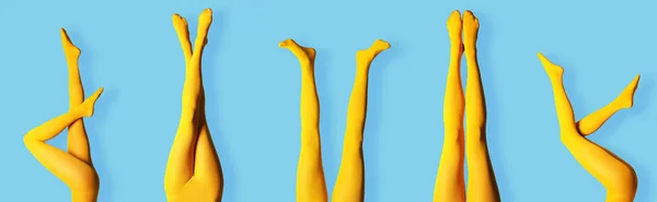 섹시 한 여자 다리의 콜라주 — 스톡 사진