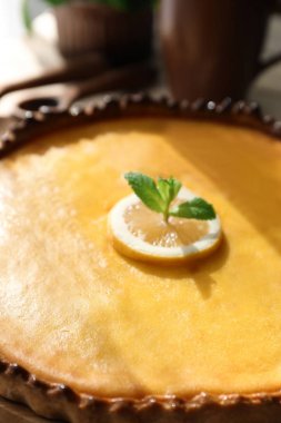 Tablo, closeup lezzetli limon lor pasta