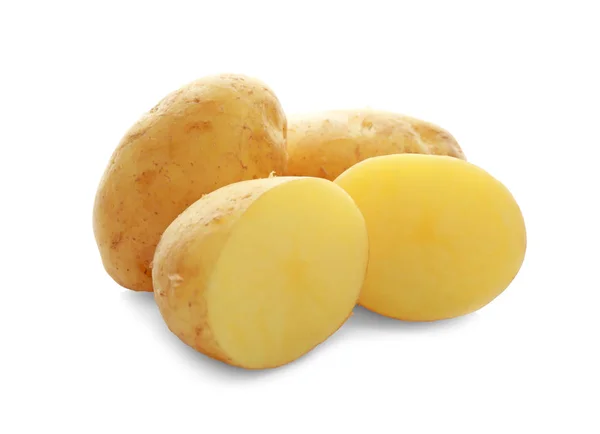 Patate affettate isolate su bianco — Foto Stock