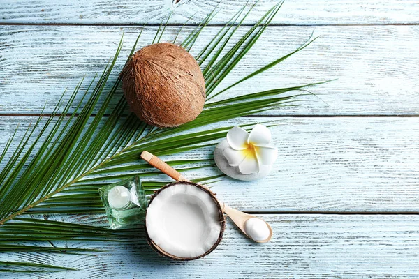코코넛 나무 배경에 에스테틱에 대 한 설정 — 스톡 사진
