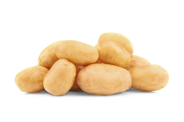 Patatas crudas sin pelar sobre blanco — Foto de Stock